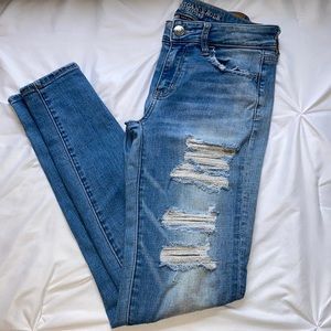 American Eagle ripped skinny jeans